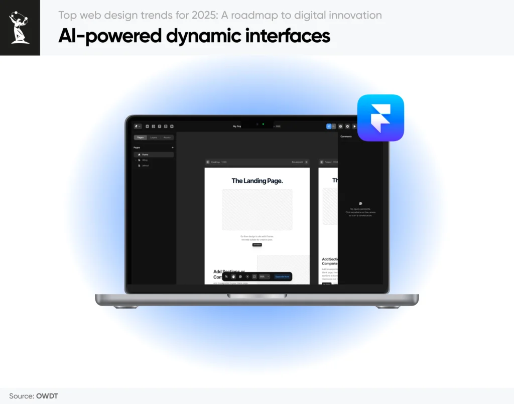 AI-powered dynamic interfaces in 2025 web design trends