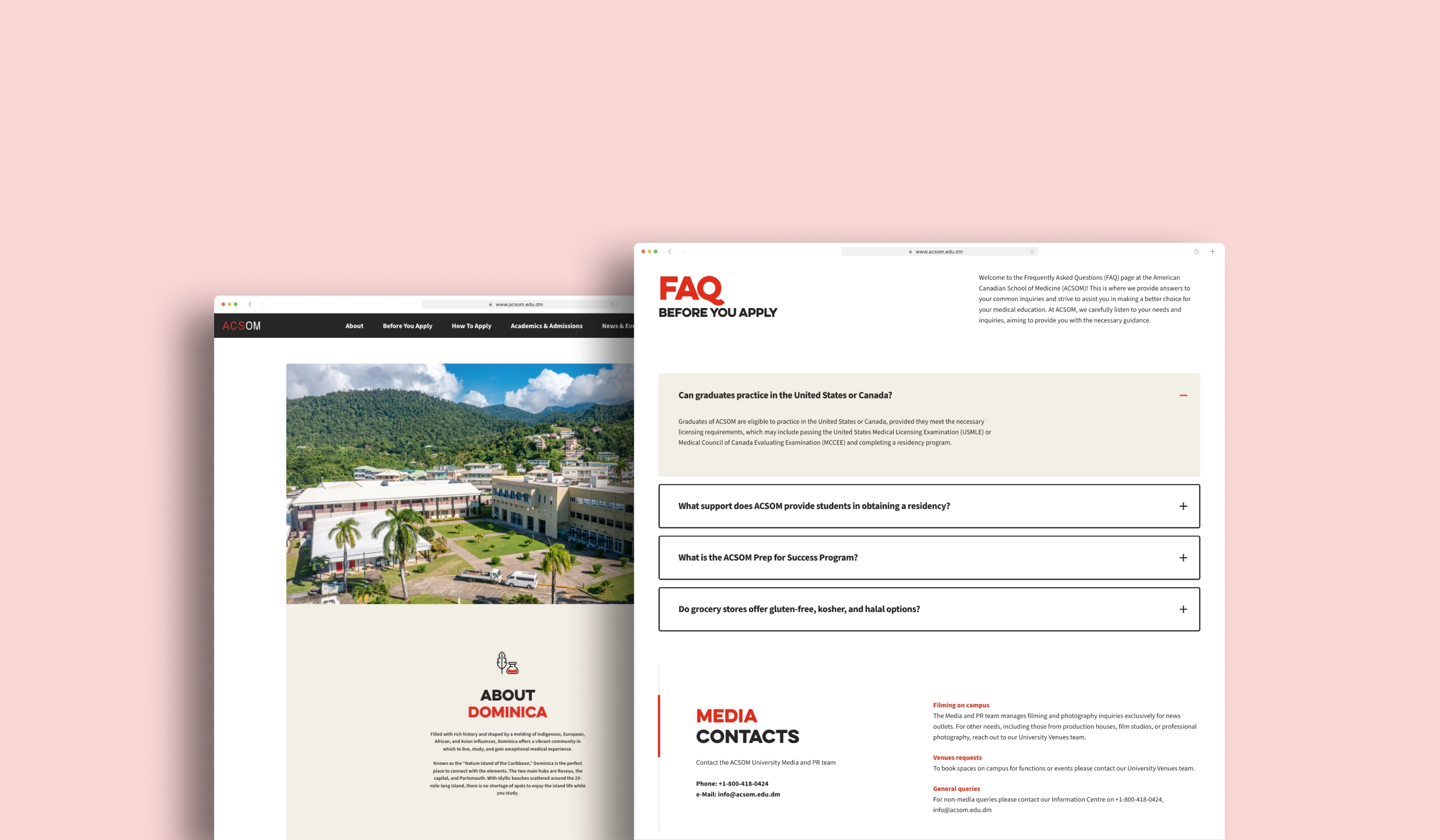 Interactive Web Design for ACSOM by OWDT