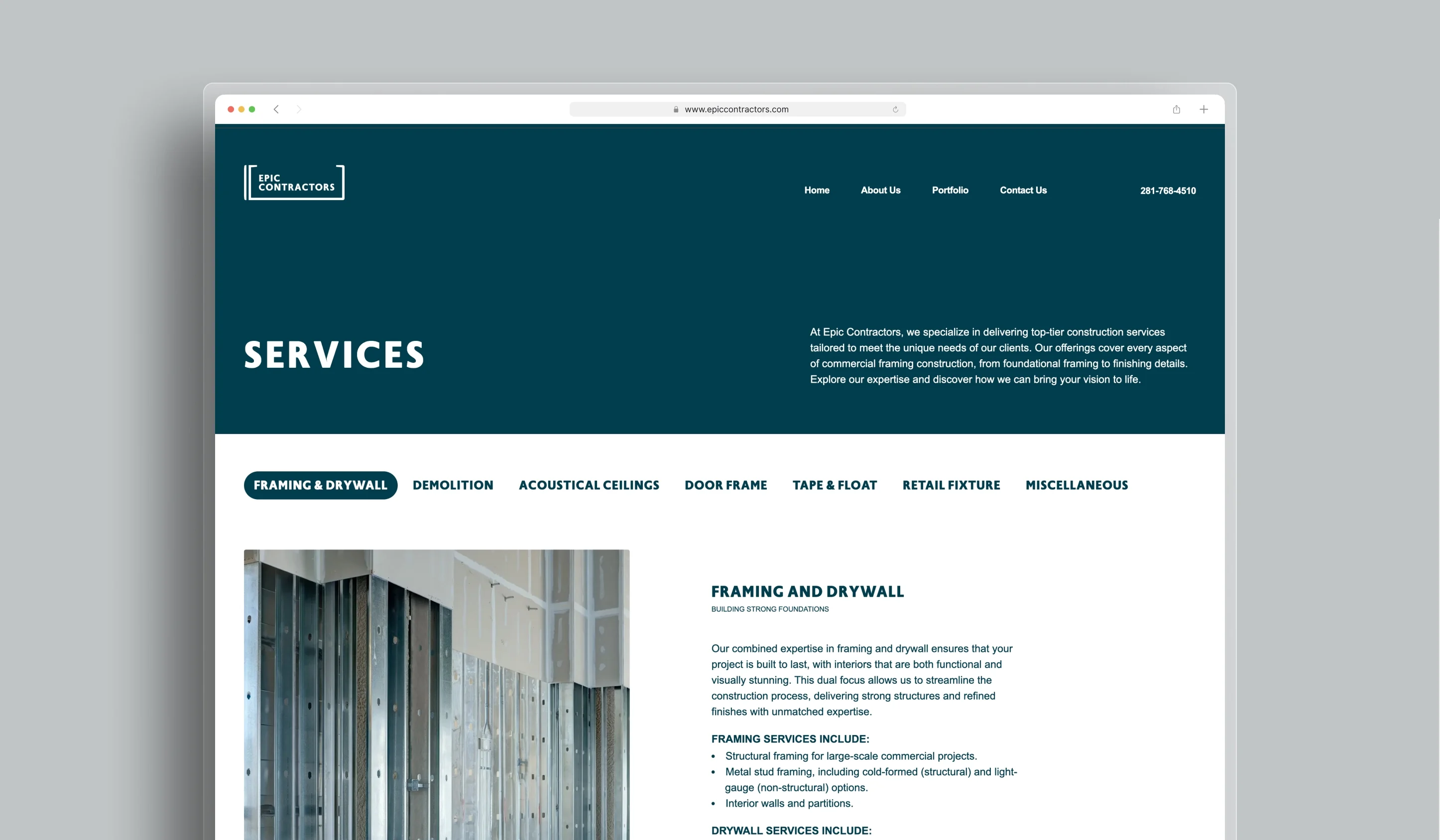 Epic Contractors Web Design by OWDT