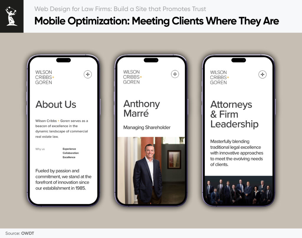 Law firm website design mobile optimization 