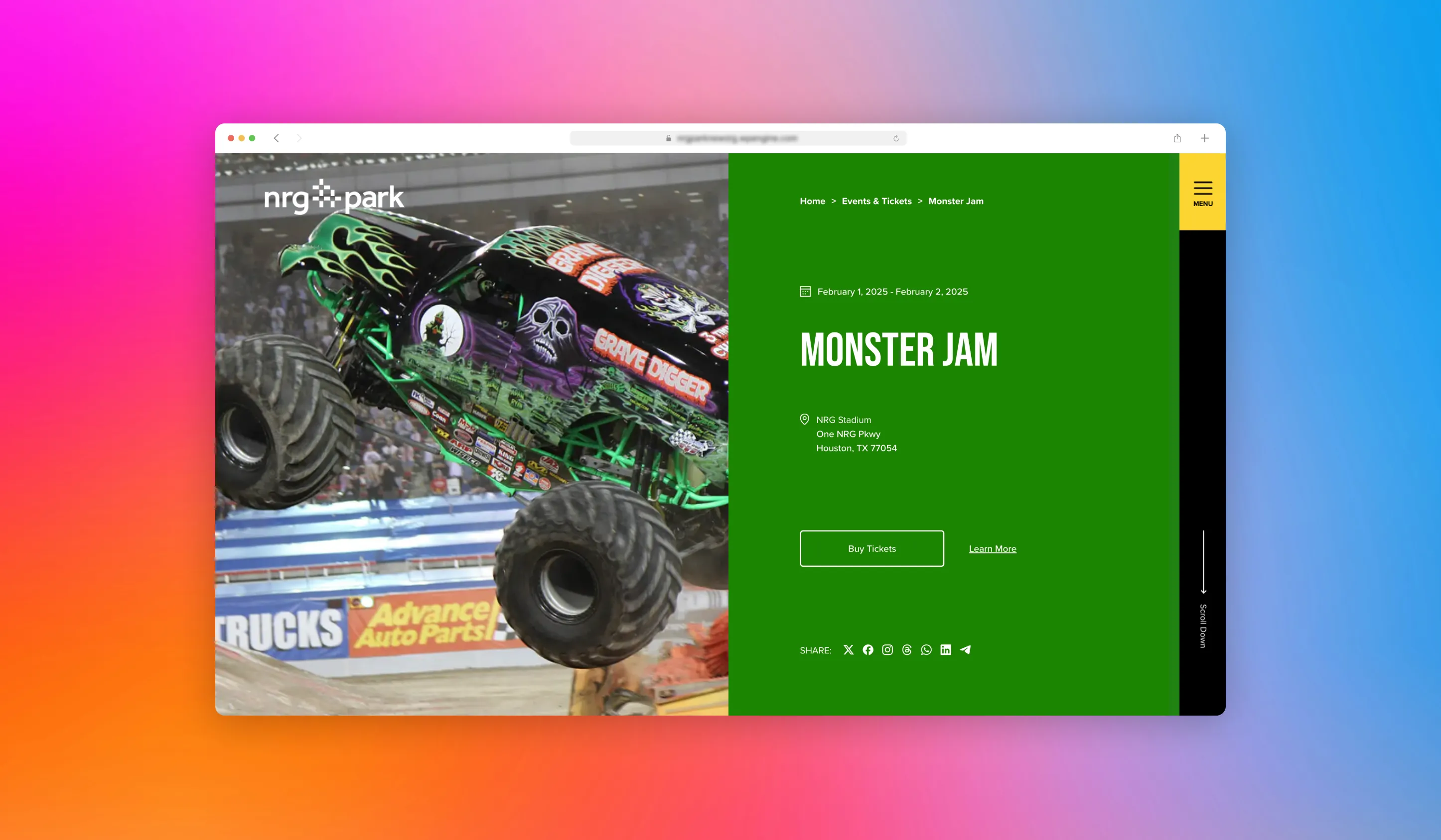 Innovation Web Design for NRG Park by OWDT