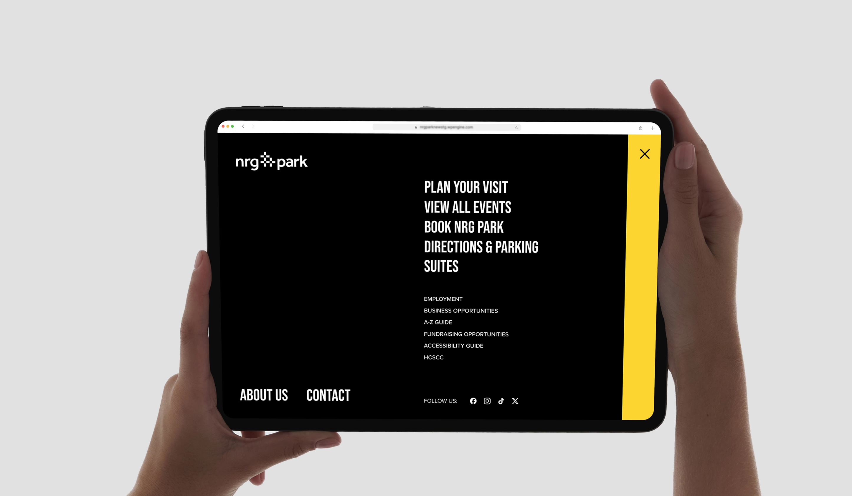 Tablet View Design for NRG Park by OWDT