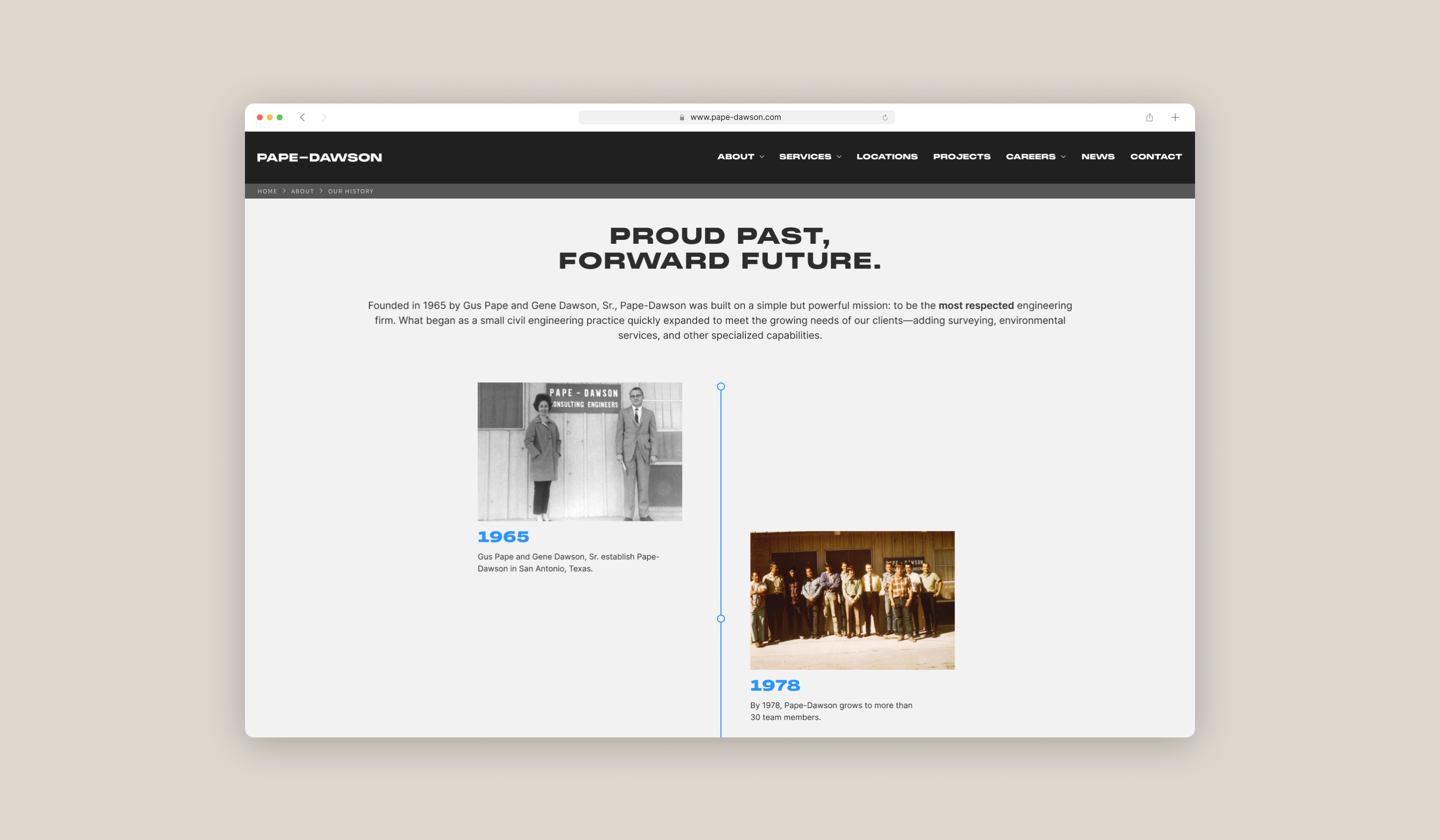 Innovation Web Design for Pape Dawson by OWDT