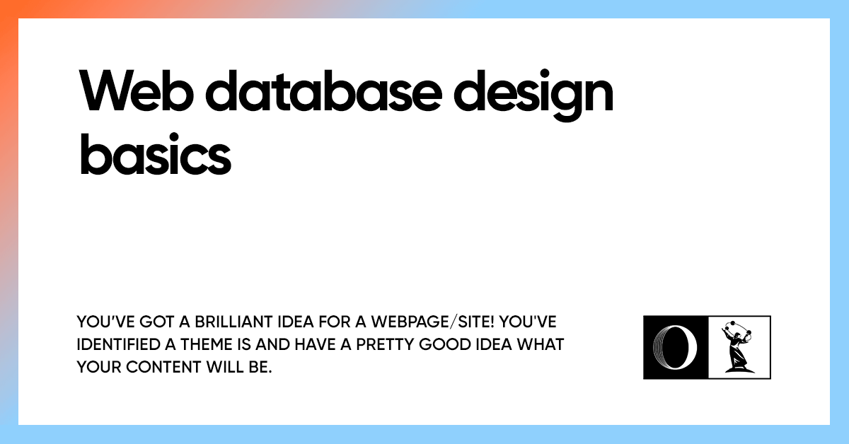 Web database design basics | OWDT